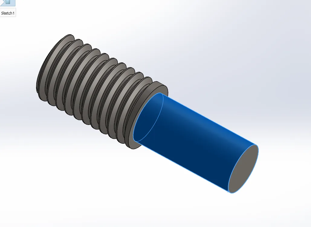 CAD rendering of the bonded threaded insert geometry